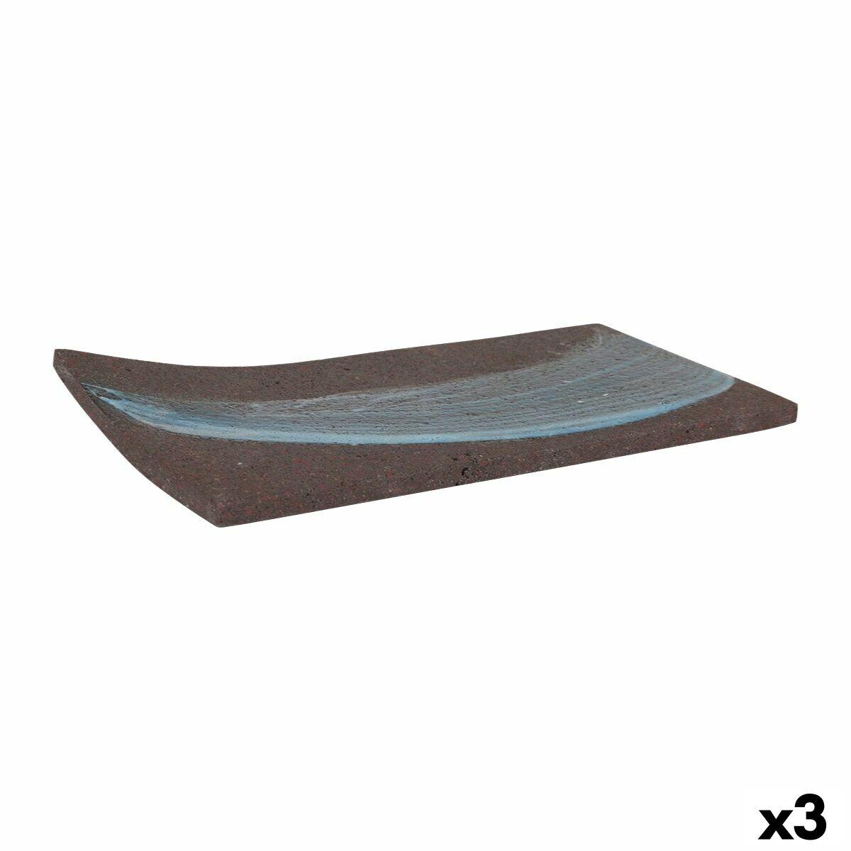 Snack bakke Pompeya - rektangulær serveringsfad 24 × 12 cm (3 stk.), grå