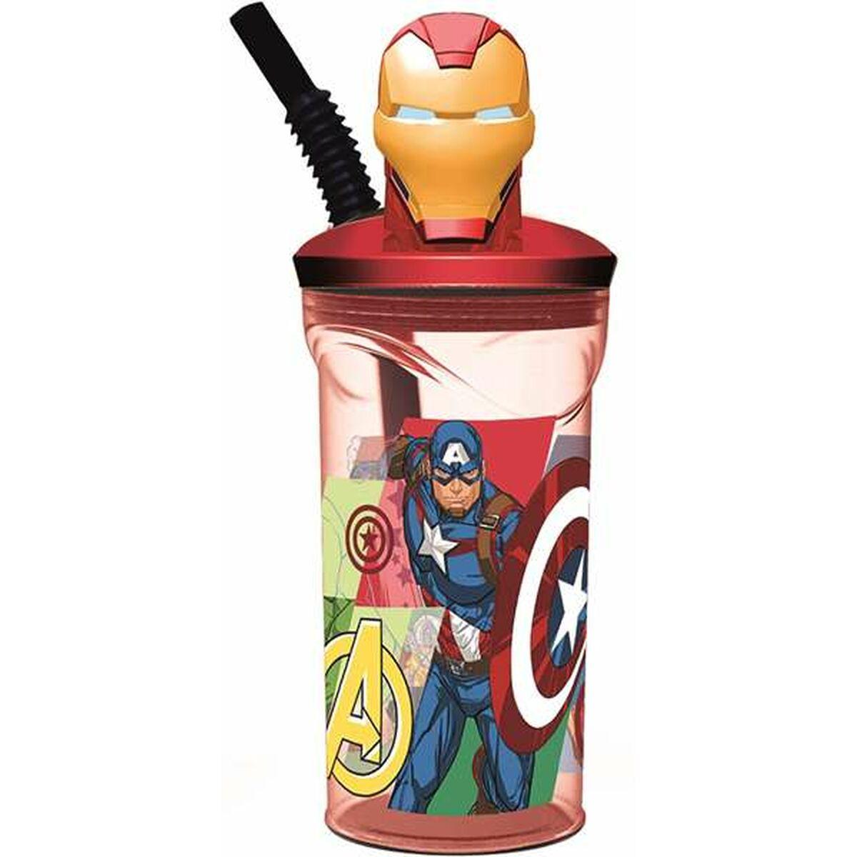 The Avengers kop med sugerør - Iron Man, 360 ml