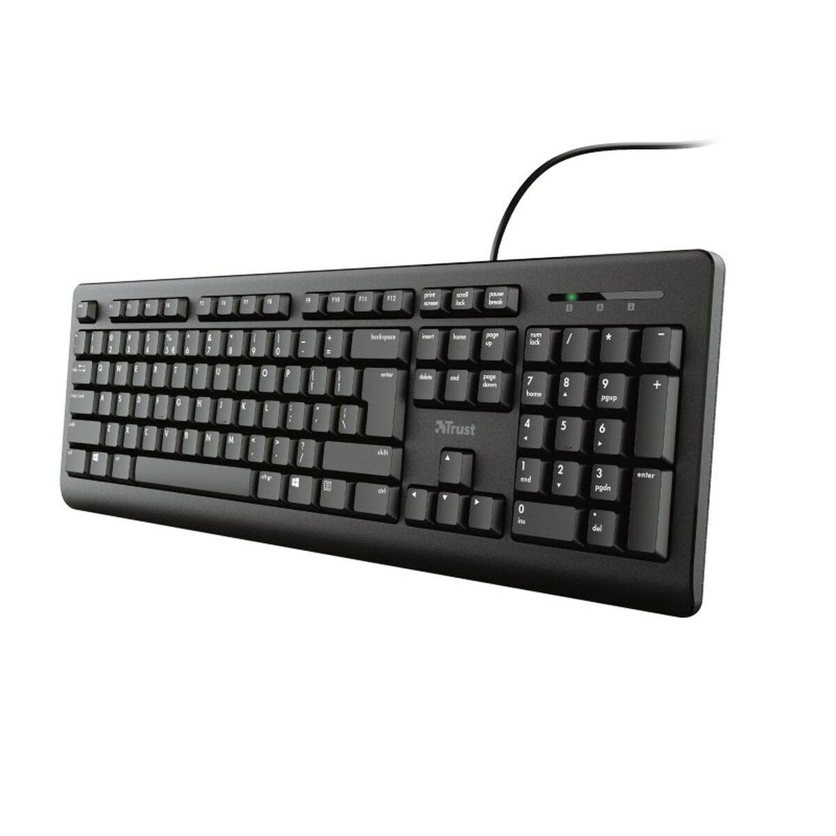 Tastatur Trust 23880 Sort Engelsk EEUU QWERTY