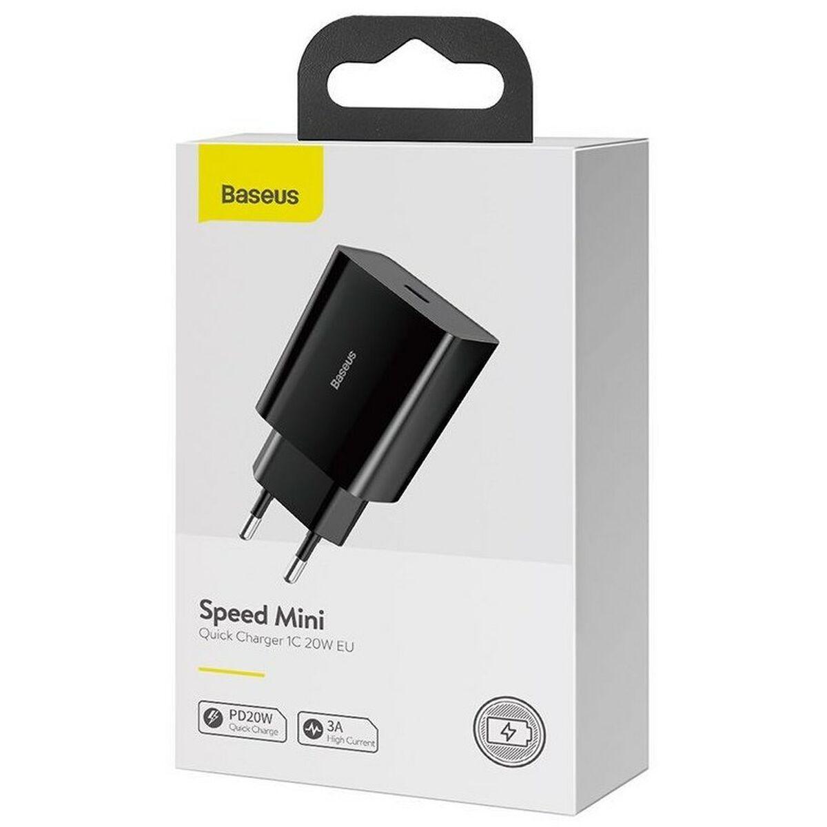 Vægoplader Baseus Speed Mini Sort 20 W
