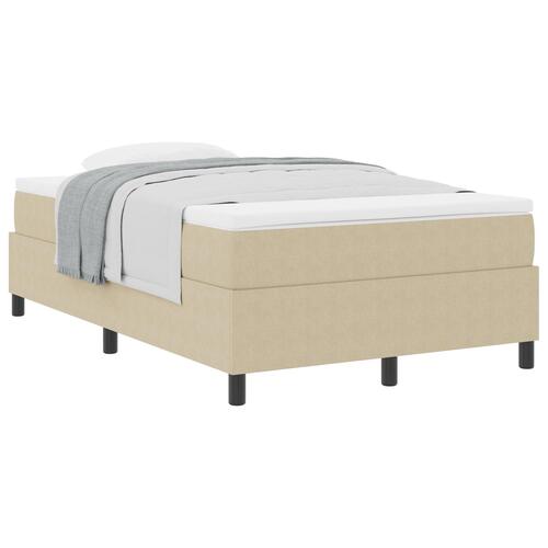 Box Spring Seng med Madras Lysegrøn Grå Lille Dobbel Corduroy