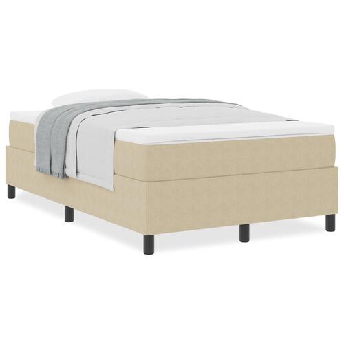 Box Spring Seng med Madras Lysegrøn Grå Lille Dobbel Corduroy