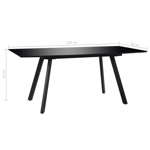 Spisebord 180 x 90 x 76 cm MDF sort højglans