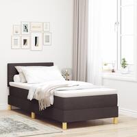 Box Spring Seng med Madras Mørkebrun 80x200 cm Stof