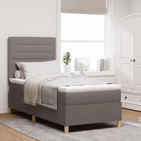 Box Spring Seng med madras Taupe Single Stof