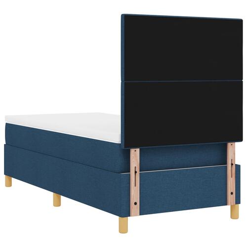Seng med madras Blå Stof 90 x 190 cm Rektangulær Moderne