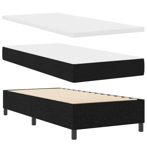 Boxspring seng med madras & bænk Sort 90x190 cm Stof