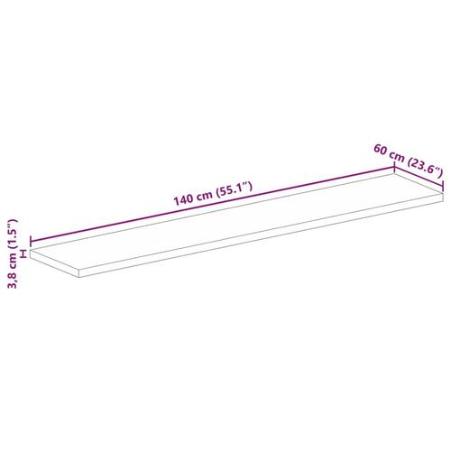 Bordplade 140x60x3,8 cm rektangulær massivt mangotræ