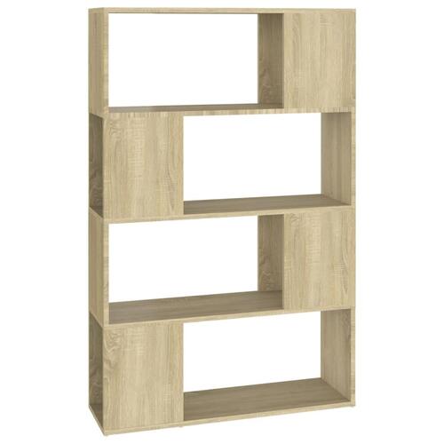 Bogreol/rumdeler 80x24x124,5 cm konstrueret træ sonoma-eg