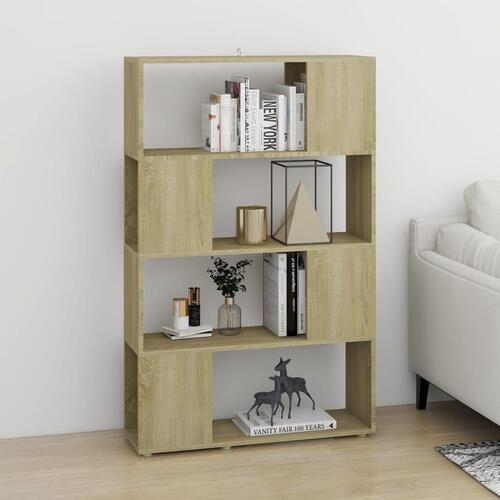 Bogreol/rumdeler 80x24x124,5 cm konstrueret træ sonoma-eg