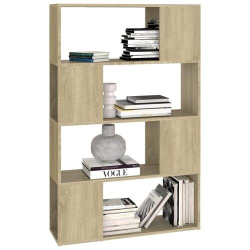 Bogreol/rumdeler 80x24x124,5 cm konstrueret træ sonoma-eg