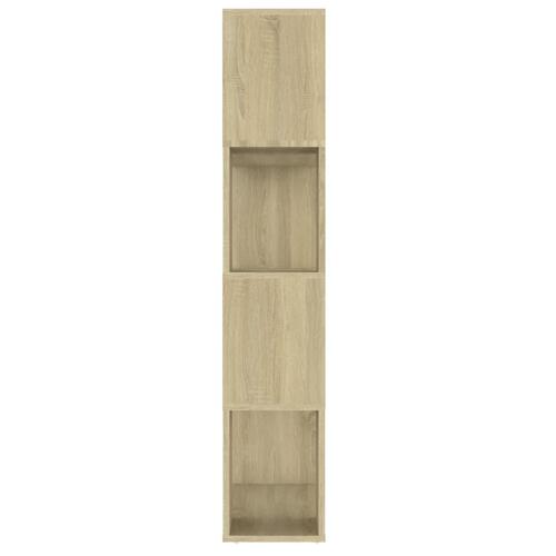 Bogreol/rumdeler 80x24x124,5 cm konstrueret træ sonoma-eg