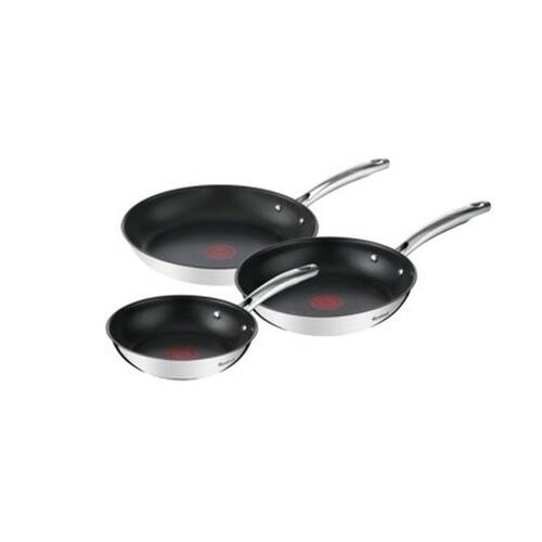 Stegepande Tefal G732S334 Sort Stål Rustfrit stål Ø 24 cm Ø 20 cm (3 enheder)