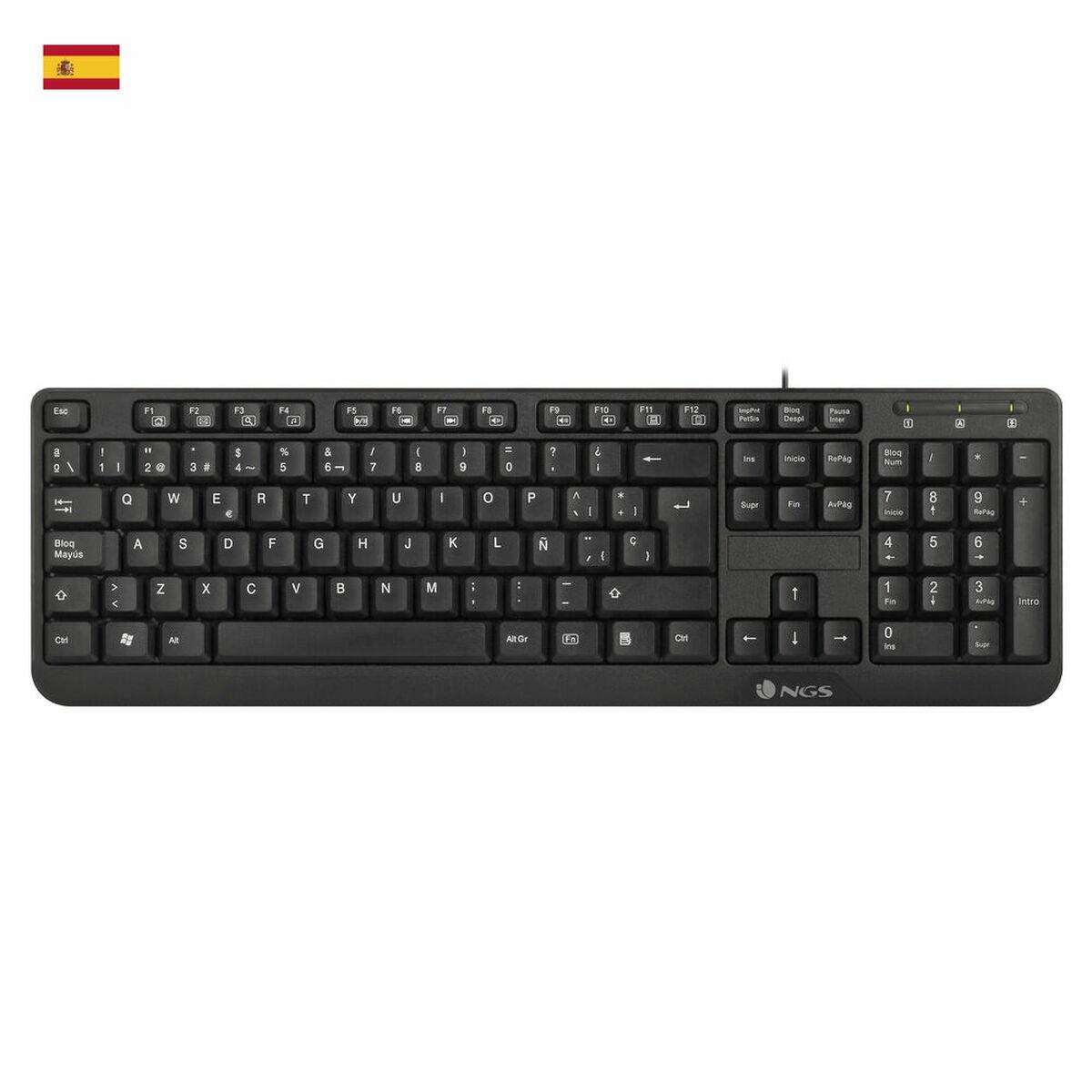 Tastatur NGS NGS-KEYBOARD-0344 Sort
