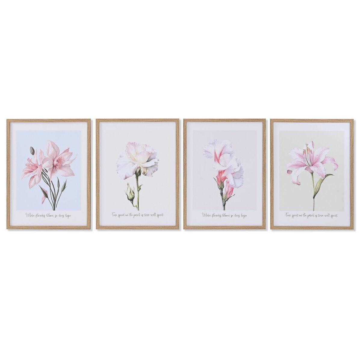 Vægkunst på lærred - blomster, 30 × 1,8 × 40 cm