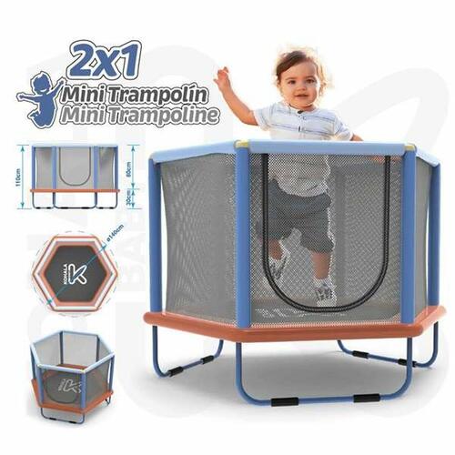 Juniortrampolin med sikkerhedsnet Ociotrends 140 X 110 CM