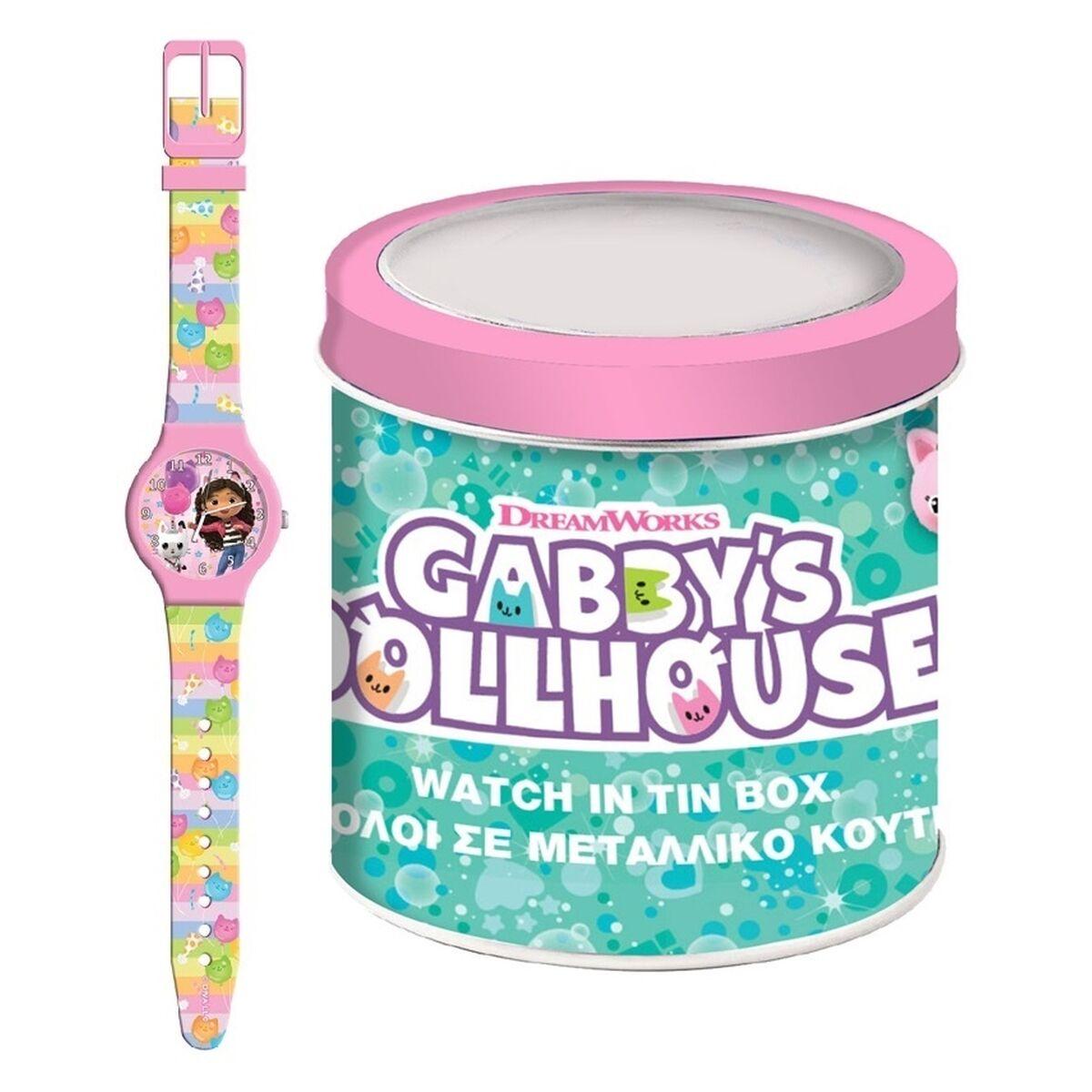 Gabby's Dollhouse børneur i tinæske - armbåndsur Ø 33 mm