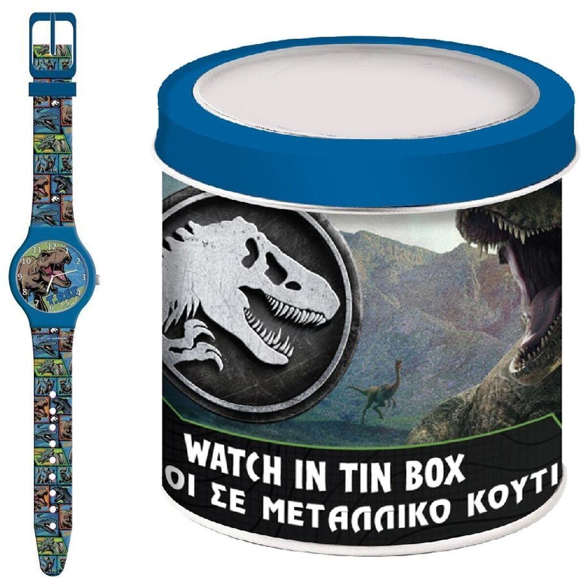Jurassic Park armbåndsur til børn i tinboks (Ø 33 mm)