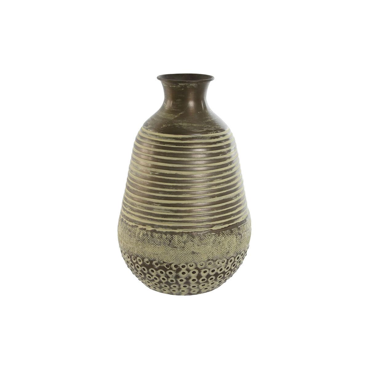 Vase - grøn aluminium, 18 × 18 × 30 cm