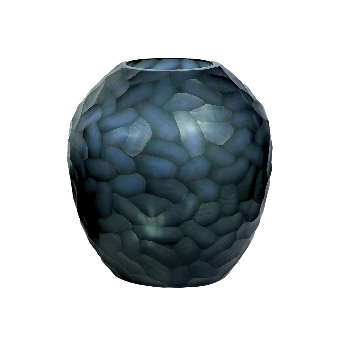 Vase - blå krystal, moderne, 29 × 29 × 30 cm