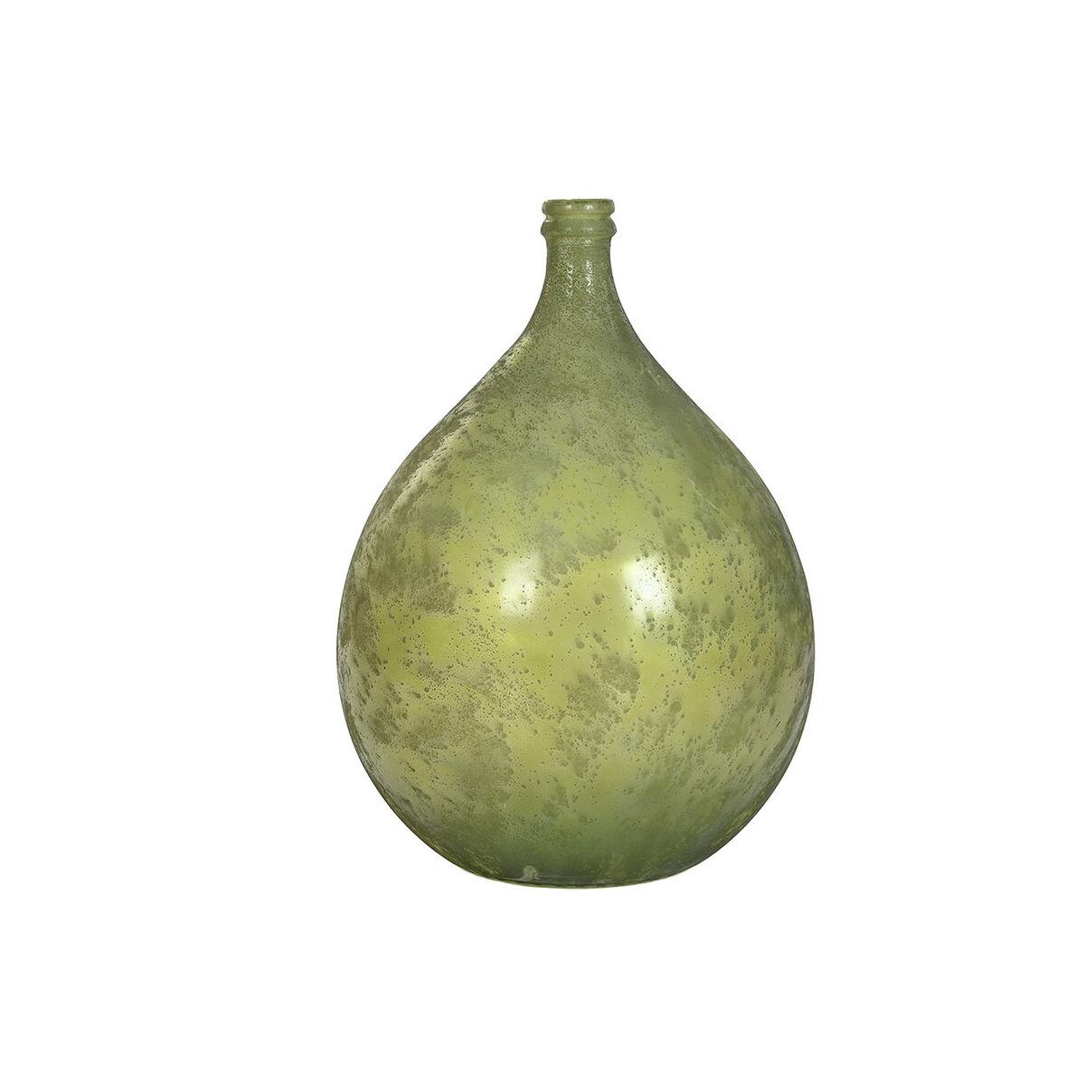Vase i grøn genbrugsglas - ældet overflade, 40 × 40 × 56 cm