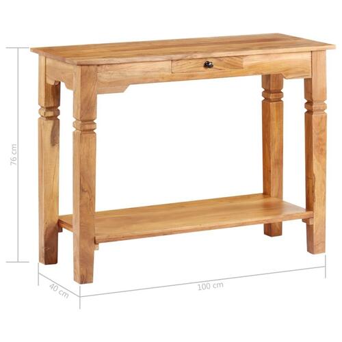 Konsolbord massivt akacietræ 100 x 40 x 76 cm