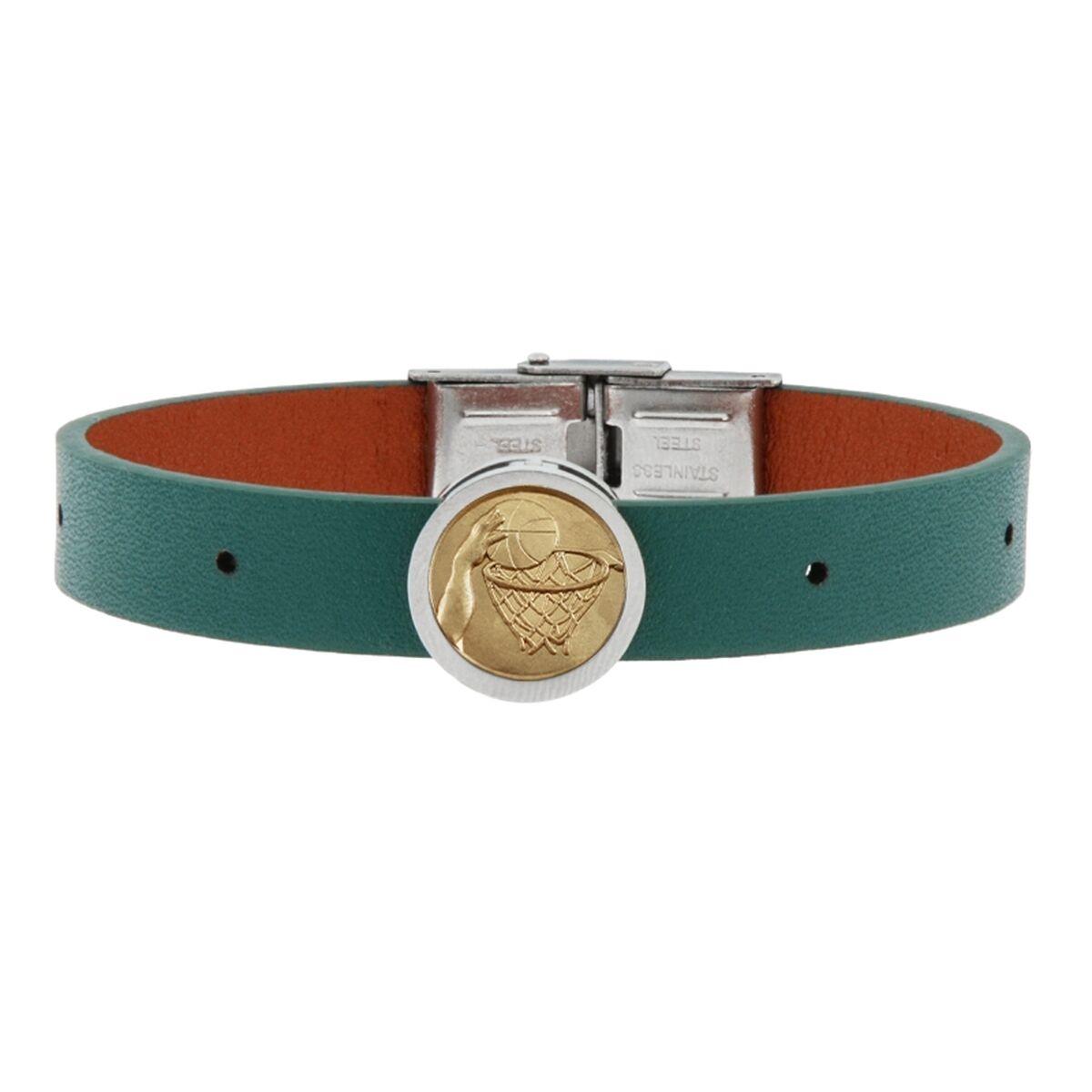 Armbånd til mænd - grøn med basketball-motiv