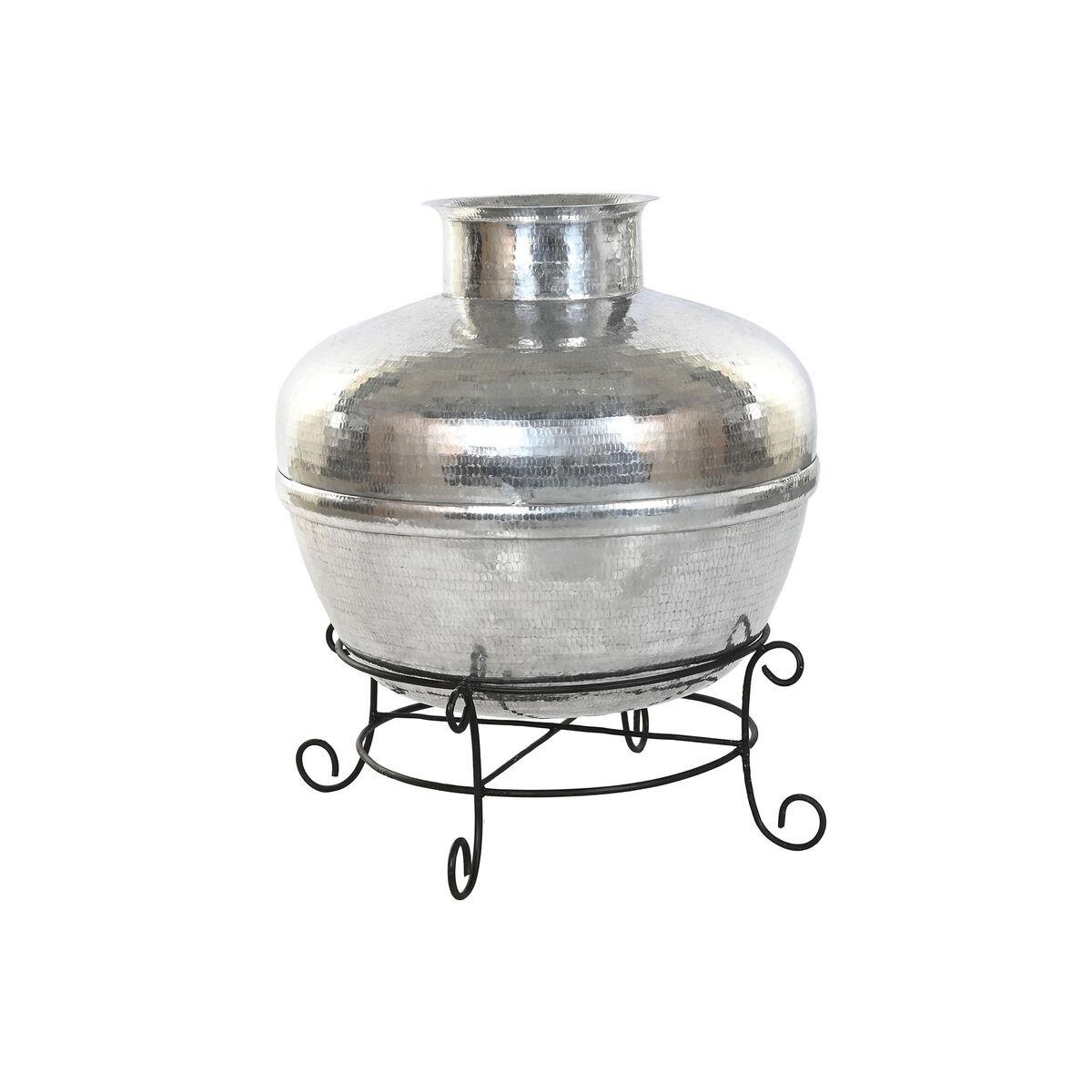 Vase - sort/sølv i aluminium og jern, 75 × 75 × 90 cm