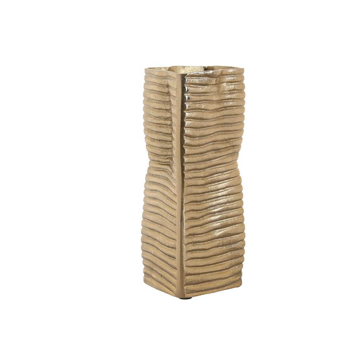Vase - gylden aluminium, abstrakt, 17 × 15 × 33 cm