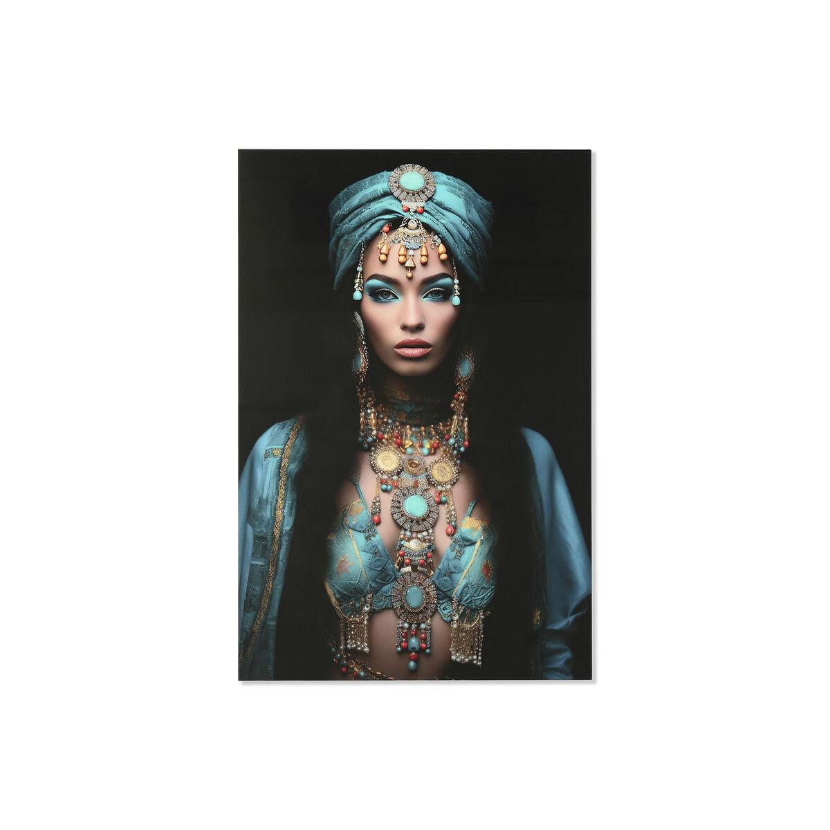 Maleri i hærdet glas - 100 × 150 cm, blå/sort