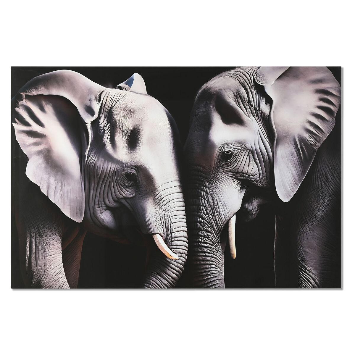 Maleri i hærdet glas - 150 × 100 cm, sort/grå