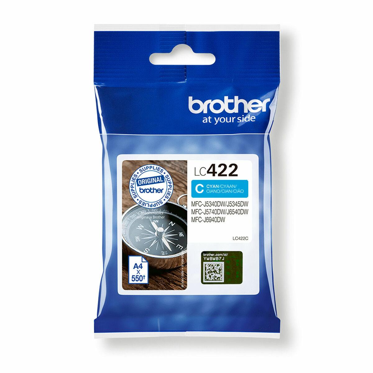 Original blækpatron Brother LC422C Cyan