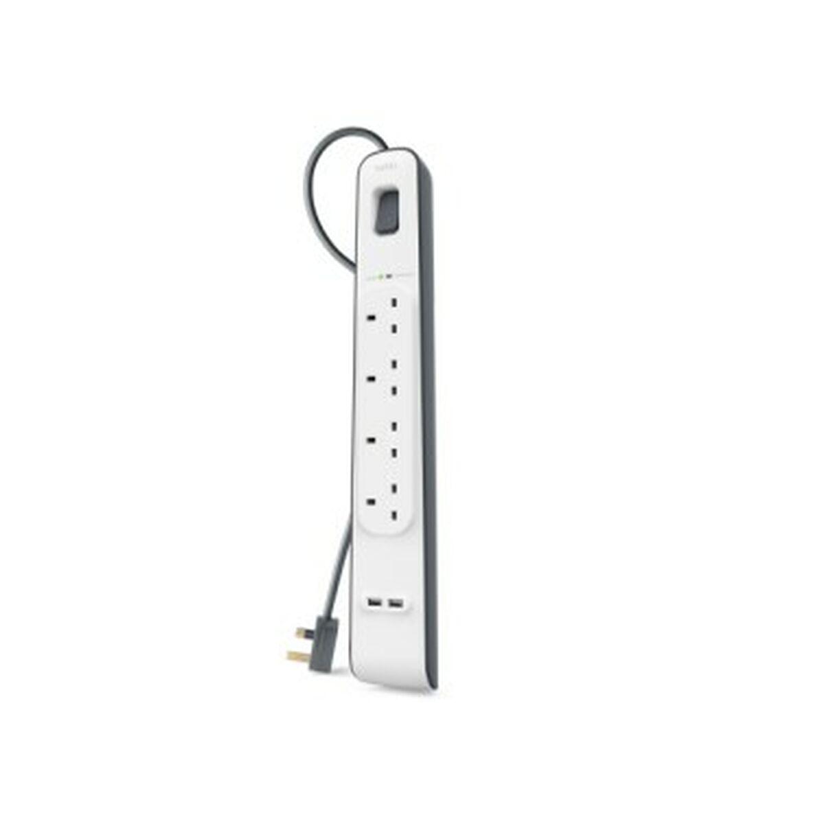4-stiks bundkort med tænd/sluk-knap Belkin BSV401VF2M USB x 2 (2 m)