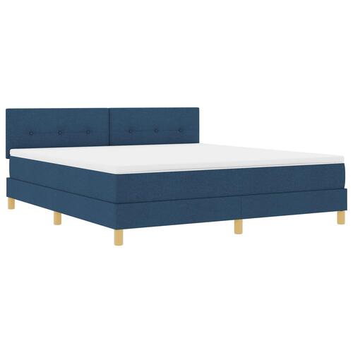 Box Spring Seng med madras Blå 180x200 cm Stof