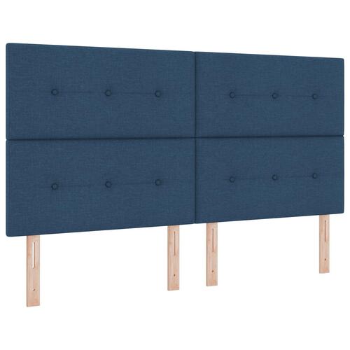 Box Spring Seng med Madras Blå Super King Stof