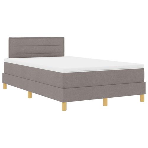 Box Spring Bed med Madras & LED Taupe 120x190 cm Stof