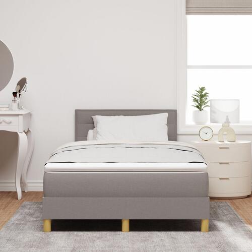 Box Spring Bed med Madras & LED Taupe 120x190 cm Stof