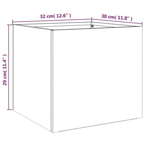 Plantekasser 2 stk. 32x30x29 cm koldvalset stål hvid (OUTLET A)