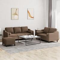 3 personers sofa med puder stof brun