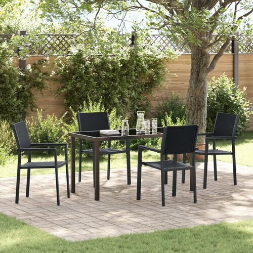 5 Personers Have Spisesæt Sort Poly Rattan