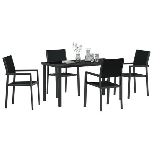 5 Personers Have Spisesæt Sort Poly Rattan