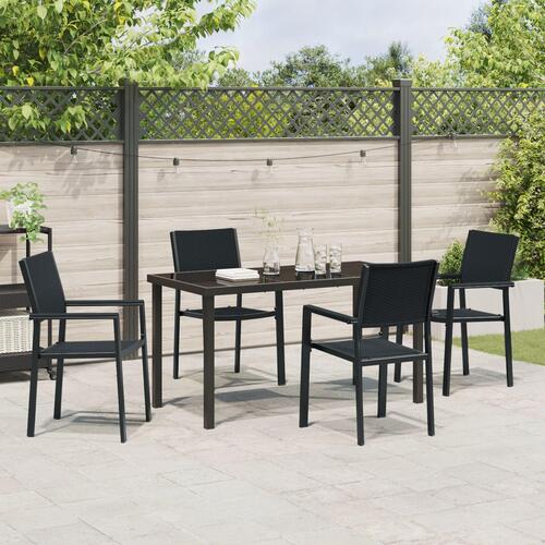5 Personers Have Spisesæt Sort Poly Rattan