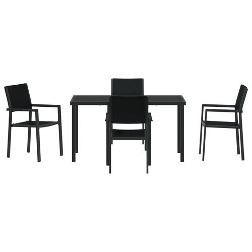 5 Personers Have Spisesæt Sort Poly Rattan