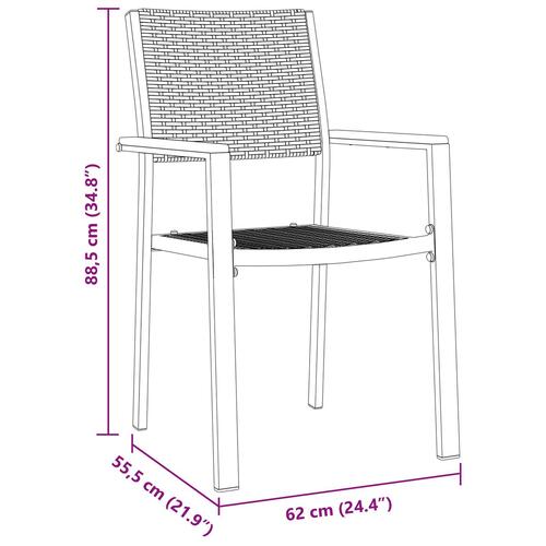5 Personers Have Spisesæt Sort Poly Rattan
