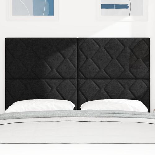 Sengegavl Diamantblok Design Sort 140 cm Stof