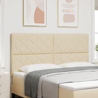 Sengegavl med diamantblokke design cremefarvet 180 cm stof