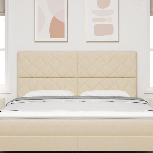 Sengegavl med diamantblokke design cremefarvet 180 cm stof