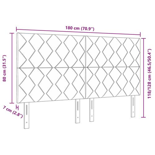 Sengegavl Diamantblokke Design Blå 180 cm Stof
