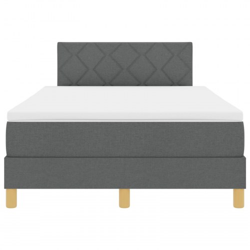 Box Spring Seng med Madras Mørkegrå 120x190 cm Stof