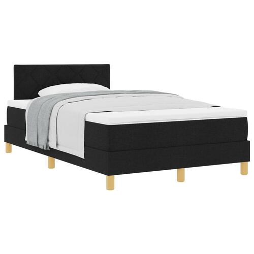 Boxspring Seng med Madras Sort 120x190 cm Stof